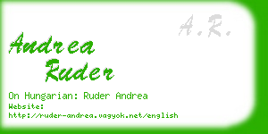 andrea ruder business card